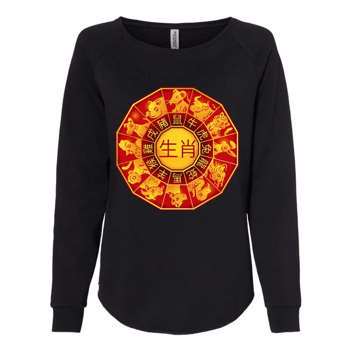 Chinese Zodiac Signs Chinese Lunar New Year Of Dragon 2024 Womens California Wash Sweatshirt