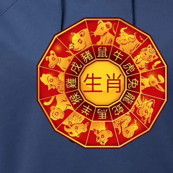 Chinese Zodiac Signs Chinese Lunar New Year Of Dragon 2024 Performance Fleece Hoodie