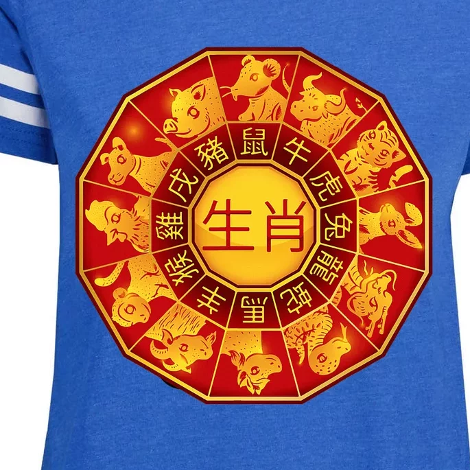 Chinese Zodiac Signs Chinese Lunar New Year Of Dragon 2024 Enza Ladies Jersey Football T-Shirt