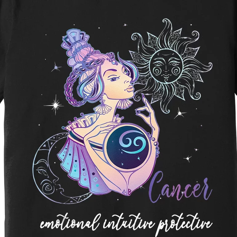 Cancer Zodiac Sign Woman Cancer Horoscope Astrology Premium T-Shirt