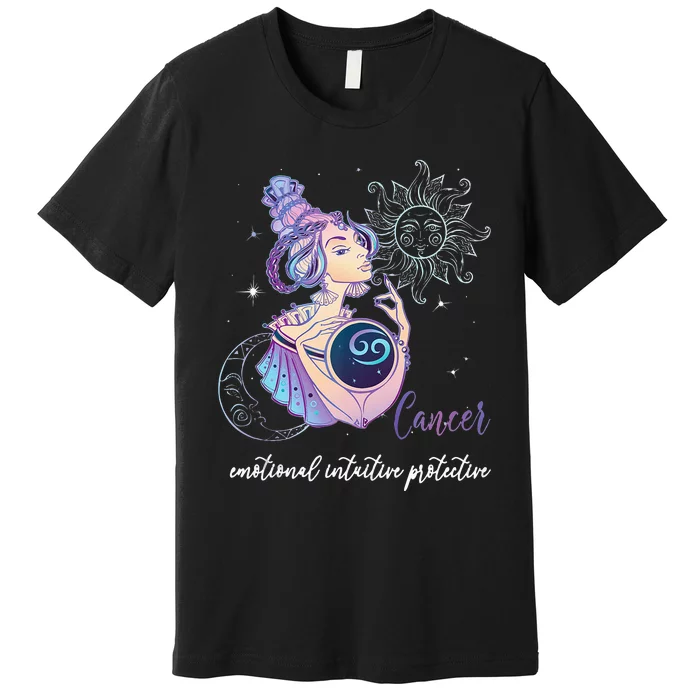 Cancer Zodiac Sign Woman Cancer Horoscope Astrology Premium T-Shirt