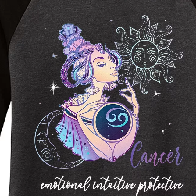 Cancer Zodiac Sign Woman Cancer Horoscope Astrology Women's Tri-Blend 3/4-Sleeve Raglan Shirt