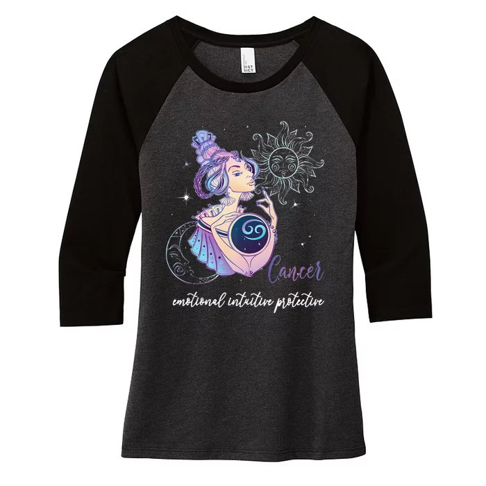 Cancer Zodiac Sign Woman Cancer Horoscope Astrology Women's Tri-Blend 3/4-Sleeve Raglan Shirt