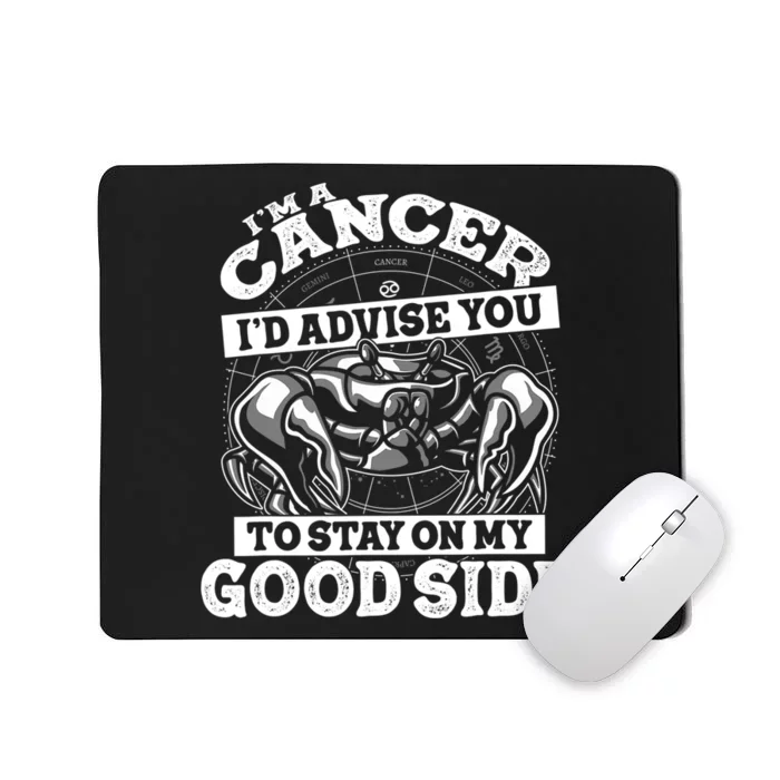 Cancer Zodiac Sign Crab Good Side Advice Funny Astrological Mousepad