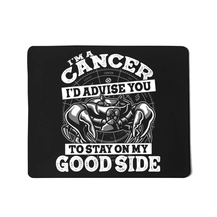 Cancer Zodiac Sign Crab Good Side Advice Funny Astrological Mousepad