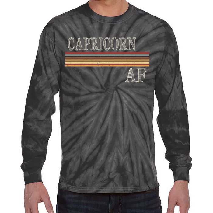 Capricorn Zodiac Sign Horoscope Astrology Birthday Tie-Dye Long Sleeve Shirt