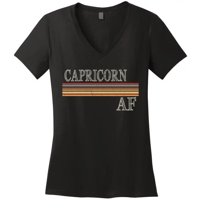 Capricorn Zodiac Sign Horoscope Astrology Birthday Women's V-Neck T-Shirt