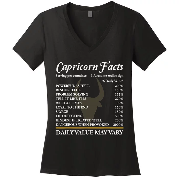 Capricorn Zodiac Sign Horoscope Star Facts Definition Humor Women's V-Neck T-Shirt