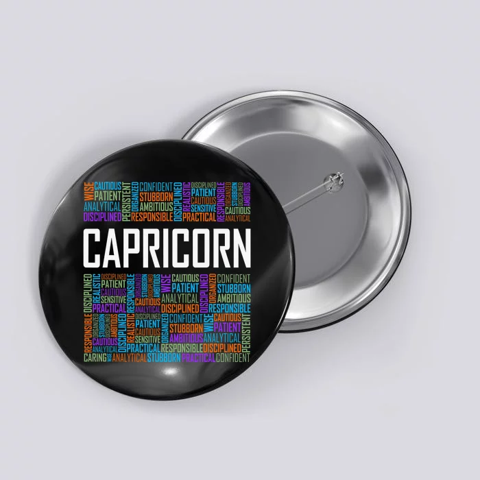 Capricorn Zodiac Traits Horoscope Astrology Sign Button