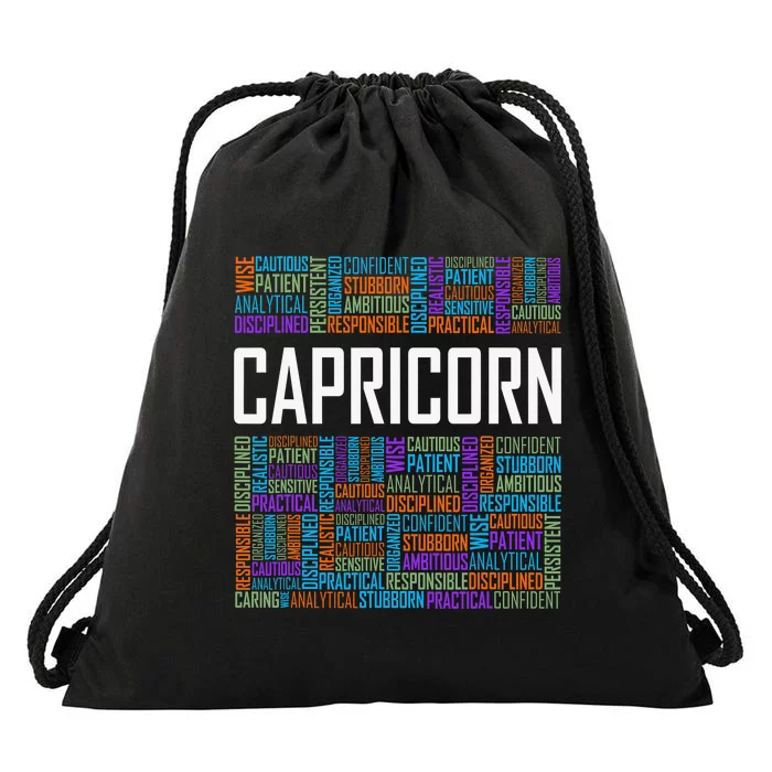 Capricorn Zodiac Traits Horoscope Astrology Sign Drawstring Bag