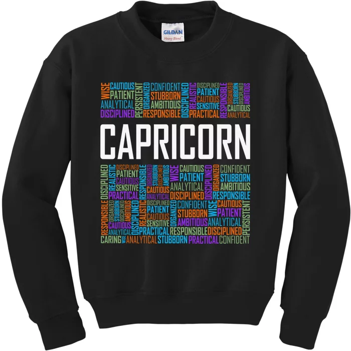 Capricorn Zodiac Traits Horoscope Astrology Sign Kids Sweatshirt