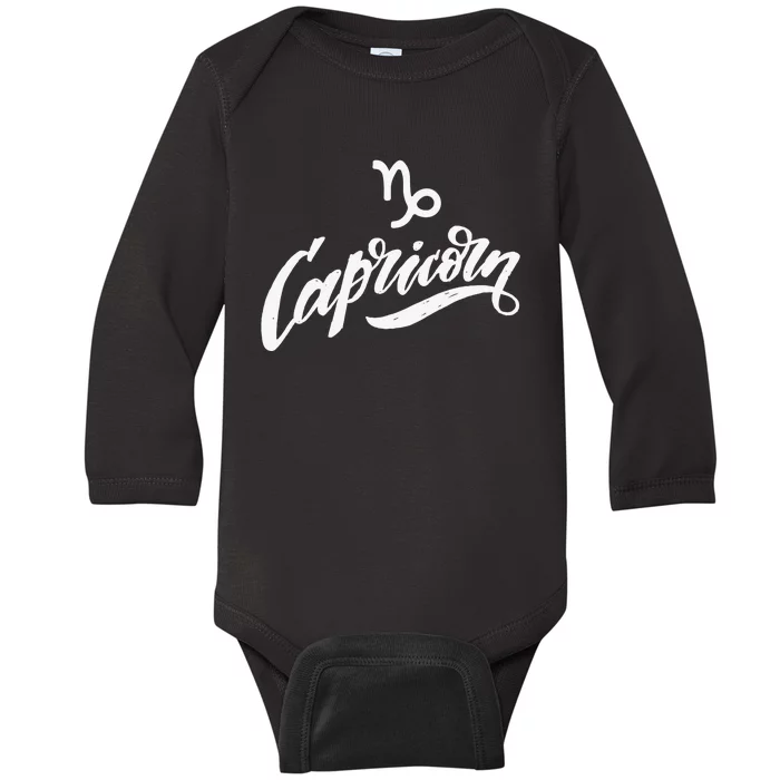 Capricorn Zodiac Traits Horoscope Astrology Sign Baby Long Sleeve Bodysuit