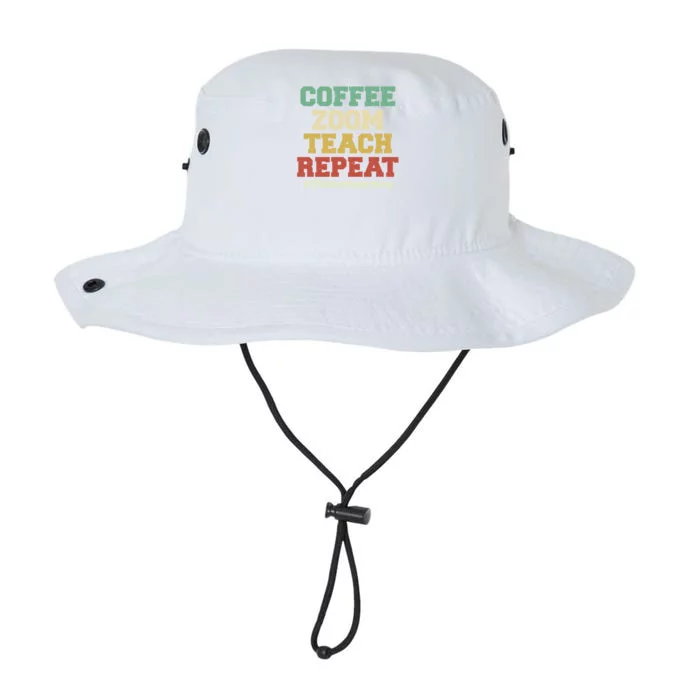 Coffee Zoom Teach Repeat Retro Teacher Distance Learning Gift Legacy Cool Fit Booney Bucket Hat