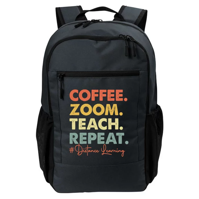 Coffee Zoom Teach Repeat Virtual Teacher Distance Learning Cute Gift Daily Commute Backpack