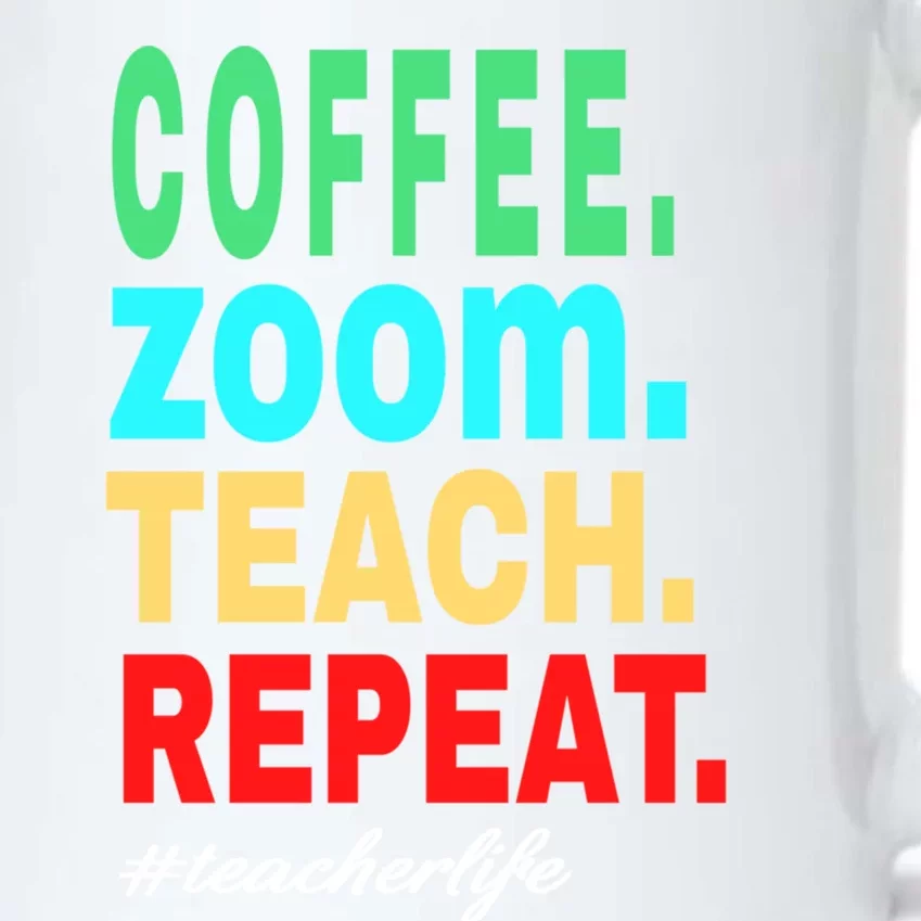 Coffee Zoom Teach Repeat Virtual Teacher Life Cute Gift Black Color Changing Mug