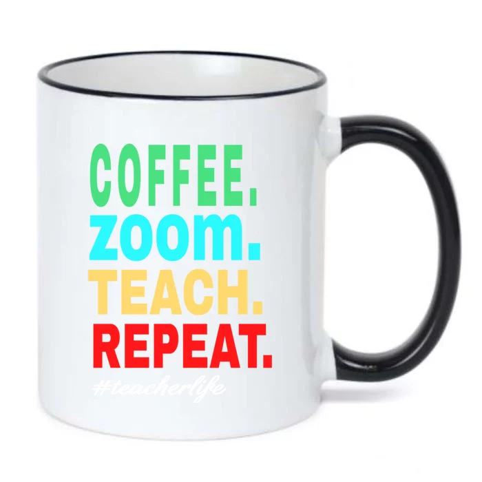 Coffee Zoom Teach Repeat Virtual Teacher Life Cute Gift Black Color Changing Mug