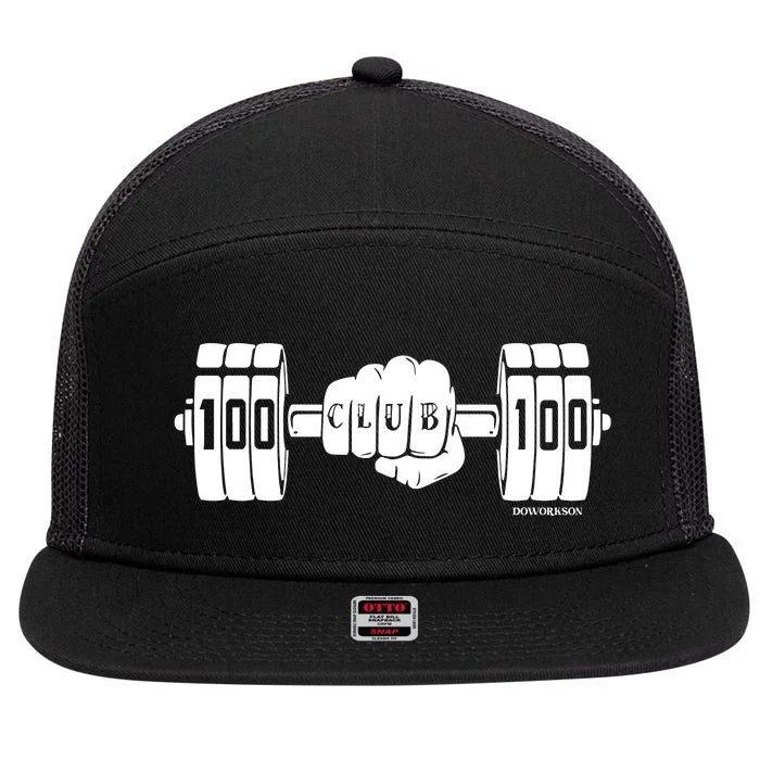 Dookiebutter 100 Club 100 Gym Doworkson 7 Panel Mesh Trucker Snapback Hat