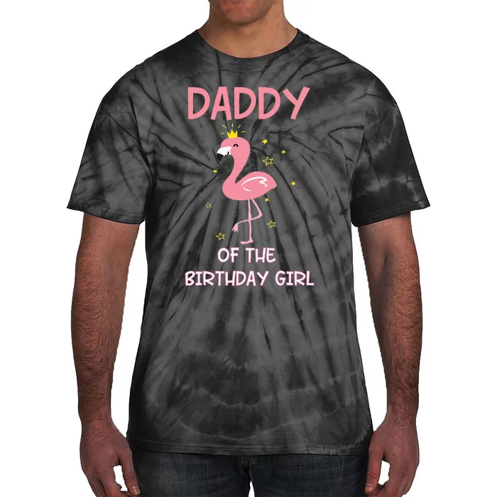 Daddy 1st First Birthday Matching Family Flamingo Party Tie-Dye T-Shirt