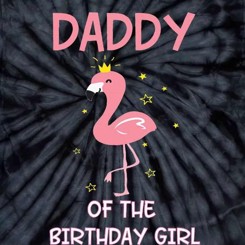 Daddy 1st First Birthday Matching Family Flamingo Party Tie-Dye T-Shirt