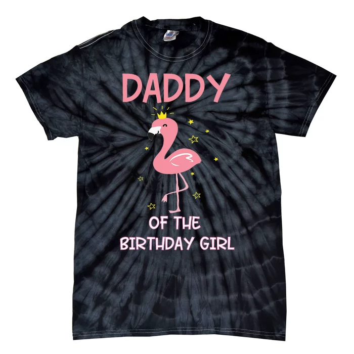 Daddy 1st First Birthday Matching Family Flamingo Party Tie-Dye T-Shirt