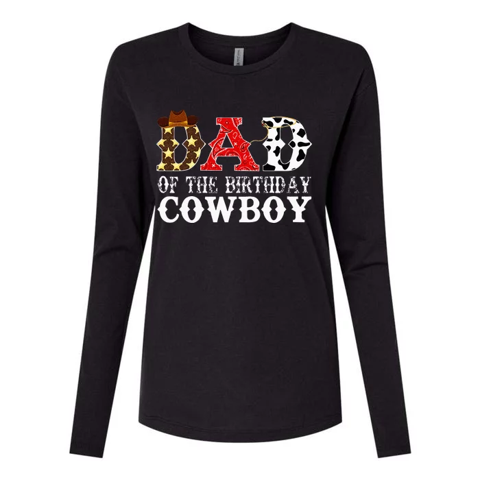 Dad 1st First Birthday Cowboy Western Rodeo Party Matching Womens Cotton Relaxed Long Sleeve T-Shirt