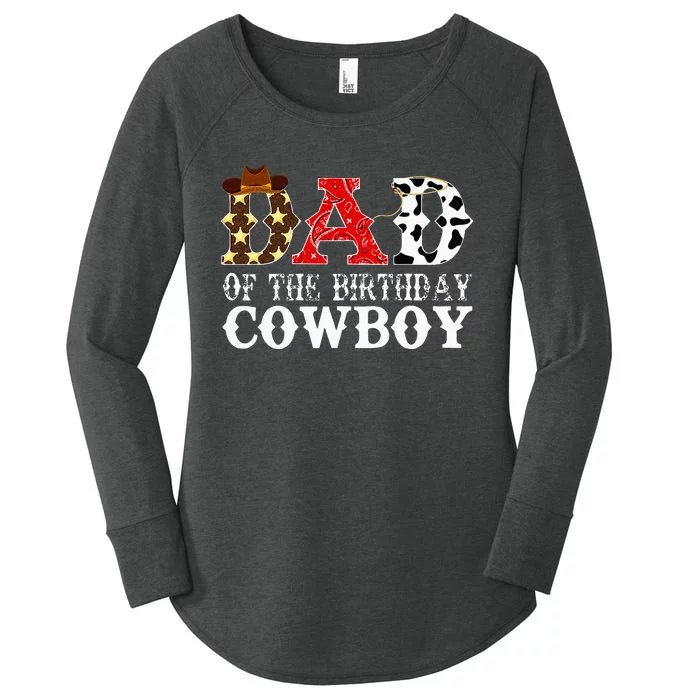 Dad 1st First Birthday Cowboy Western Rodeo Party Matching Women's Perfect Tri Tunic Long Sleeve Shirt