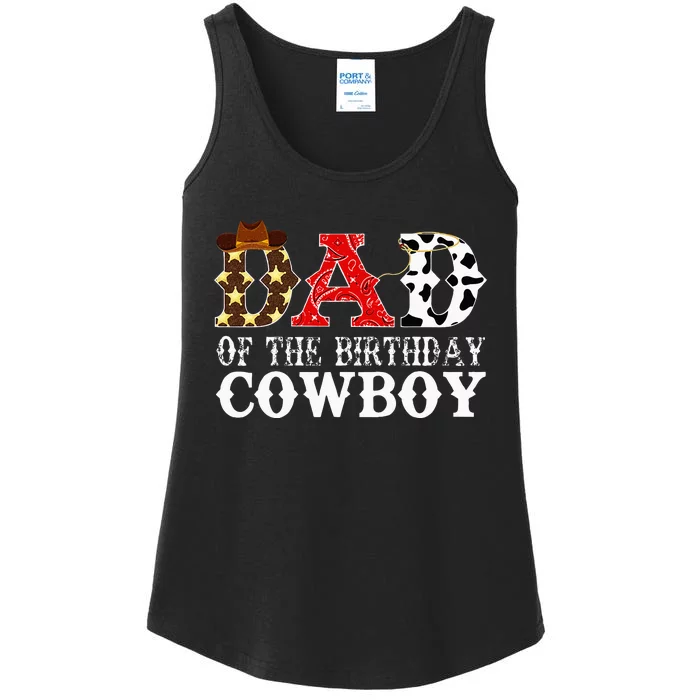 Dad 1st First Birthday Cowboy Western Rodeo Party Matching Ladies Essential Tank