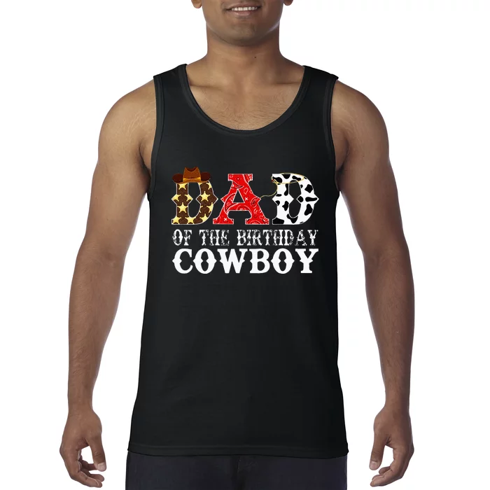 Dad 1st First Birthday Cowboy Western Rodeo Party Matching Tank Top