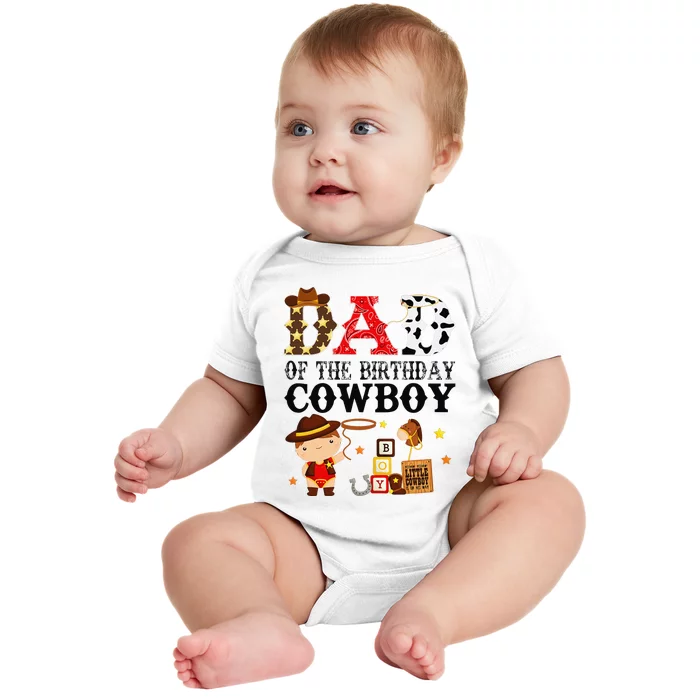 Dad 1st First Birthday Cow Western Rodeo Party Matching Baby Bodysuit