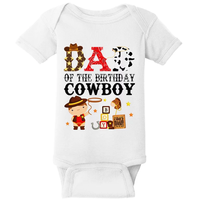 Dad 1st First Birthday Cow Western Rodeo Party Matching Baby Bodysuit