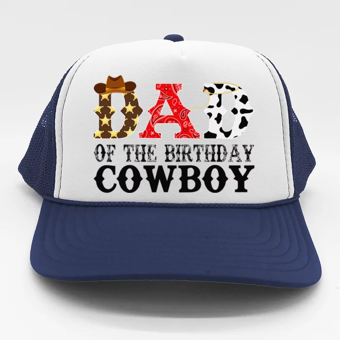 Dad 1st First Birthday Cow Western Rodeo Party Matching Trucker Hat