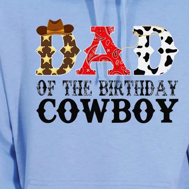 Dad 1st First Birthday Cow Western Rodeo Party Matching Unisex Surf Hoodie