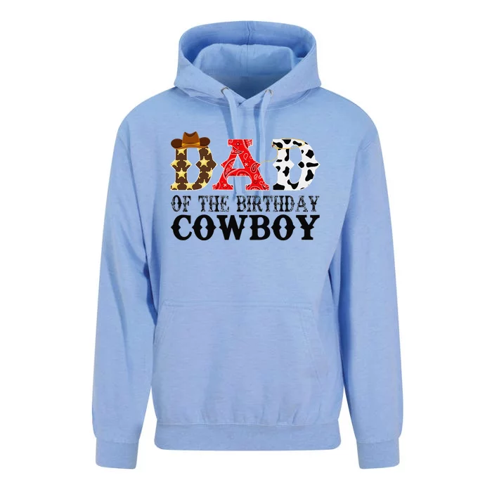 Dad 1st First Birthday Cow Western Rodeo Party Matching Unisex Surf Hoodie