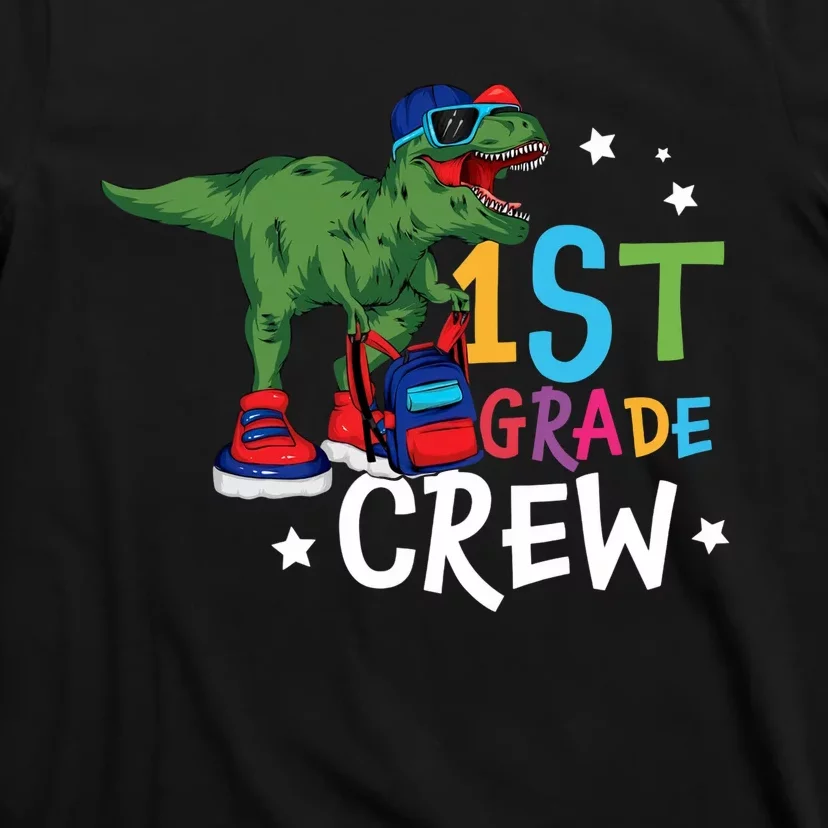 Dinosaur 1st Grade Crew Team 1st Grade Back To School First Day Of School T-Shirt