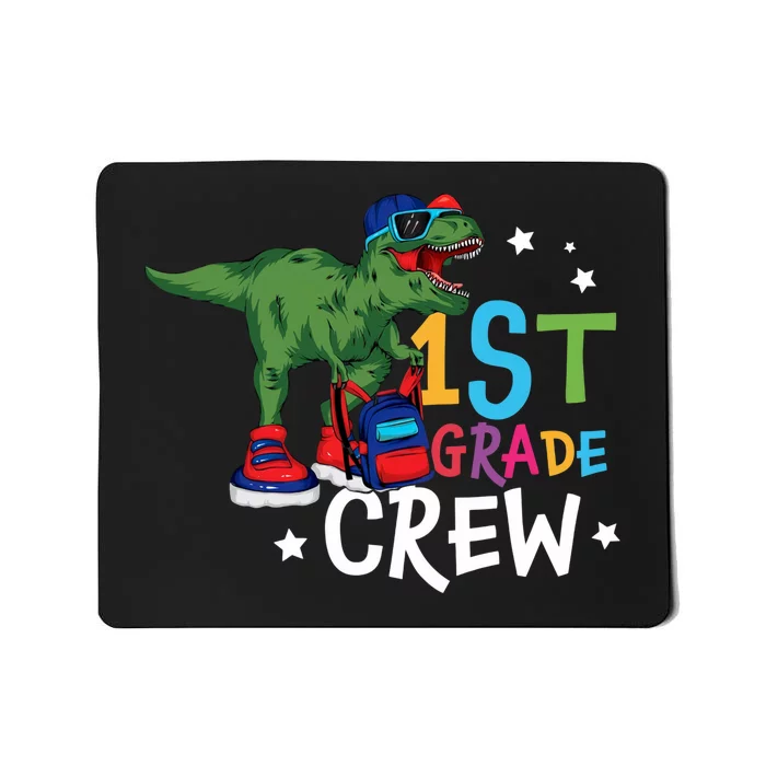 Dinosaur 1st Grade Crew Team 1st Grade Back To School First Day Of School Mousepad