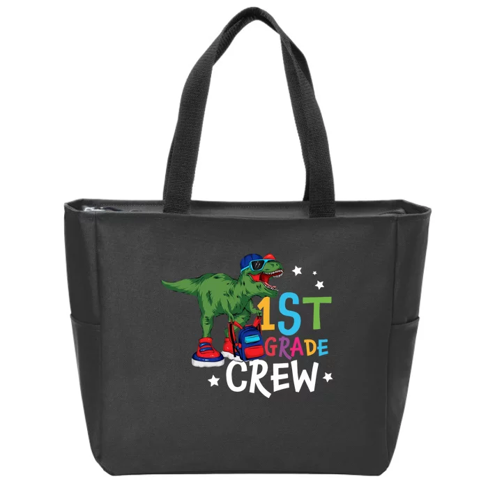 Dinosaur 1st Grade Crew Team 1st Grade Back To School First Day Of School Zip Tote Bag