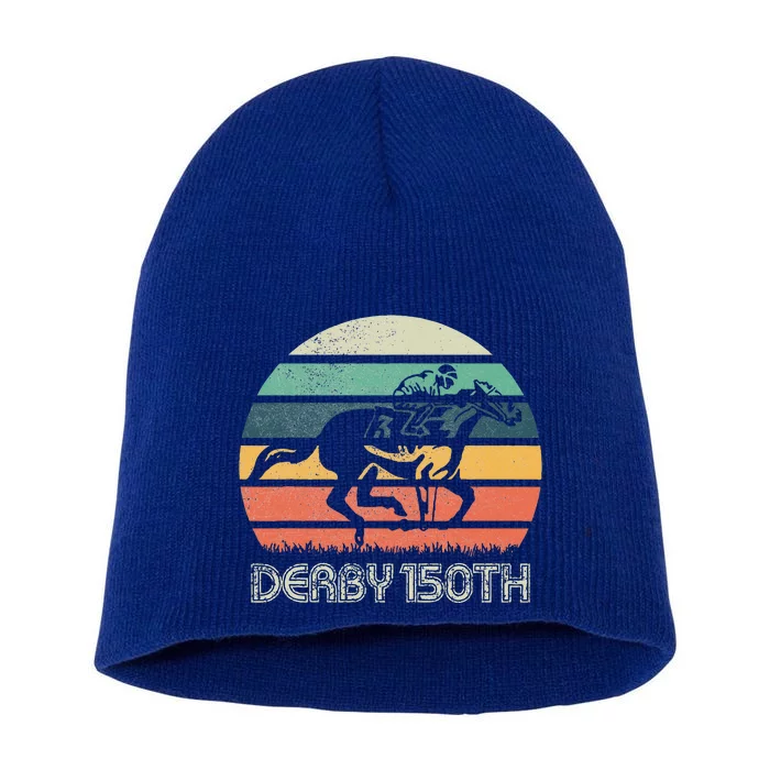 Derby 150th Running Horse Racing Short Acrylic Beanie