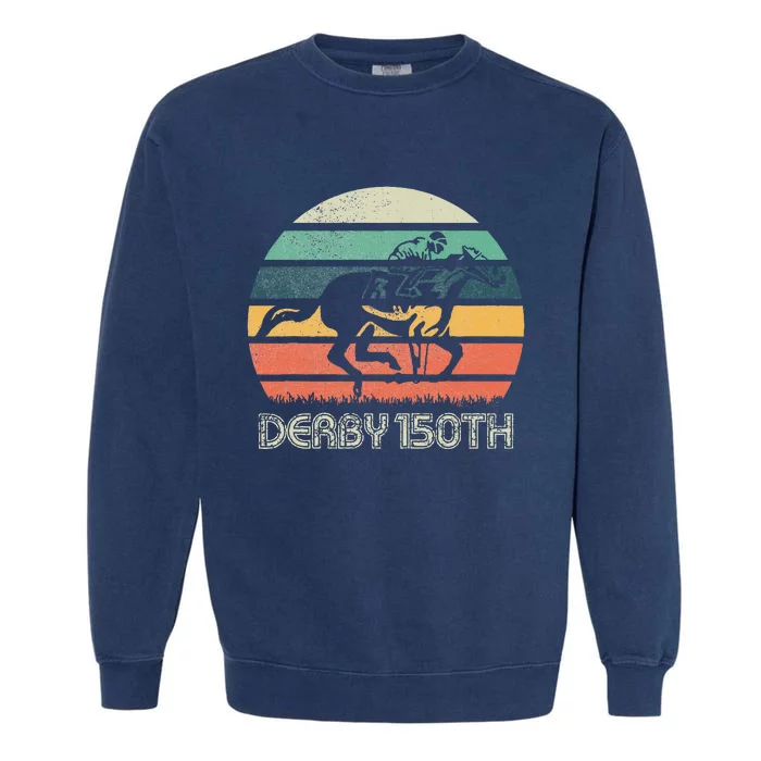 Derby 150th Running Horse Racing Garment-Dyed Sweatshirt