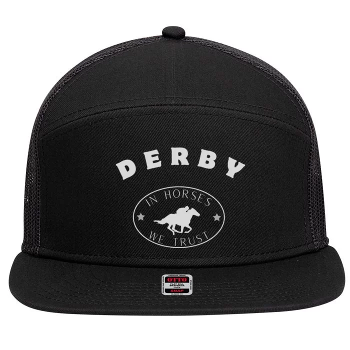 Derby 150th Running Retro Horse Racing 7 Panel Mesh Trucker Snapback Hat