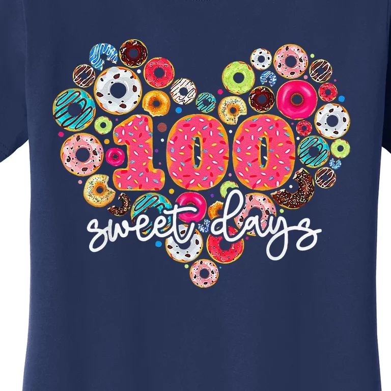 Donuts 100 Sweet Days Happy 100th Day Of School Teacher Women's T-Shirt