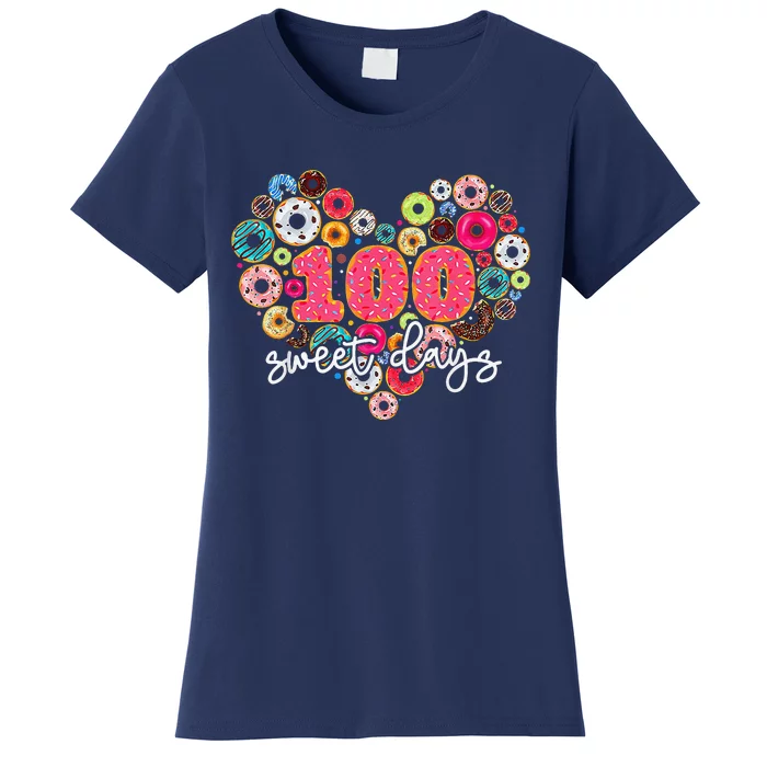 Donuts 100 Sweet Days Happy 100th Day Of School Teacher Women's T-Shirt