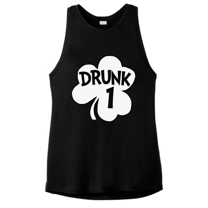 Drunk 1 Saint Patrick's Day Party Group Ladies Tri-Blend Wicking Tank