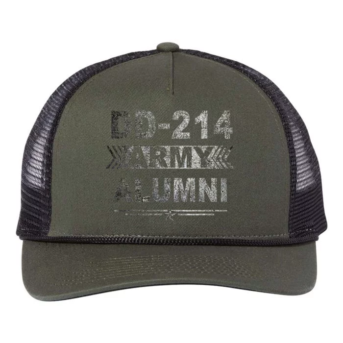 DD 214 Army Alumni Military Veteran Retirement Gifts Retro Rope Trucker Hat Cap