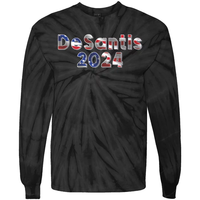 DeSantis 2024 American Flag Tie-Dye Long Sleeve Shirt