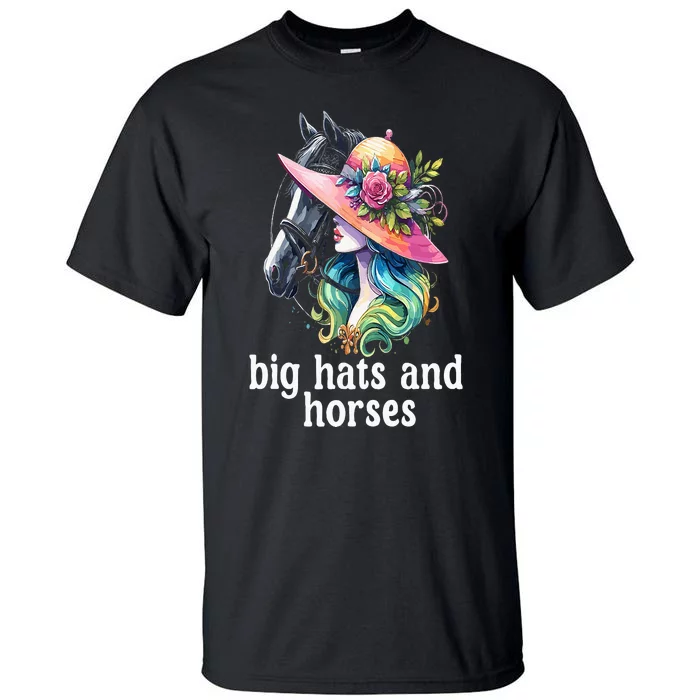 Derby 2024 Big Hat Derby Day Horse Silks And Hats & Dress Tall T-Shirt