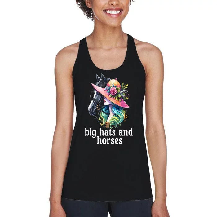 Derby 2024 Big Hat Derby Day Horse Silks And Hats & Dress Women's Racerback Tank