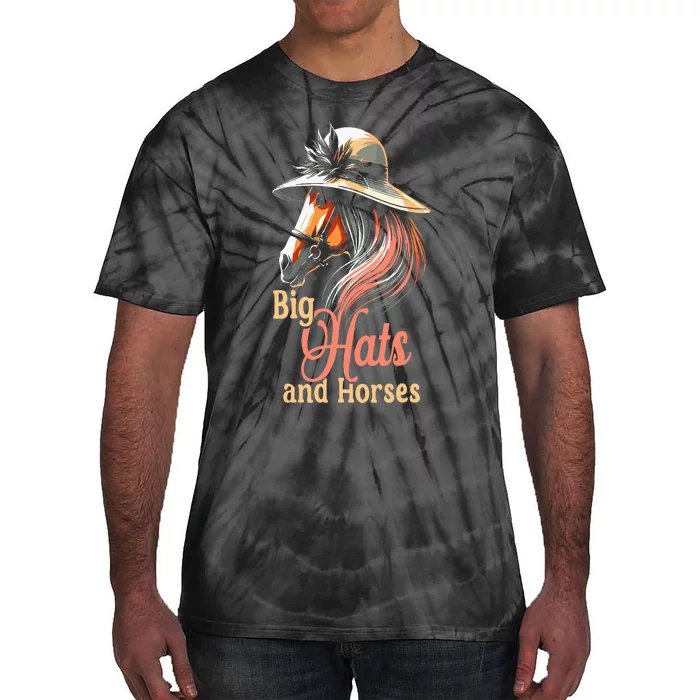 Derby 2024 Big Hat Derby Day Horse Silks And Hats & Dress Tie-Dye T-Shirt