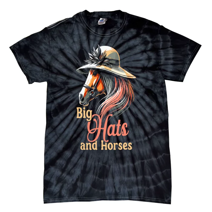 Derby 2024 Big Hat Derby Day Horse Silks And Hats & Dress Tie-Dye T-Shirt