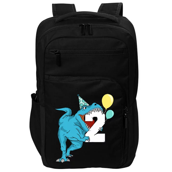 Dinosaur 2nd Birthday Boy T-Rex 2 Two Year Old Impact Tech Backpack