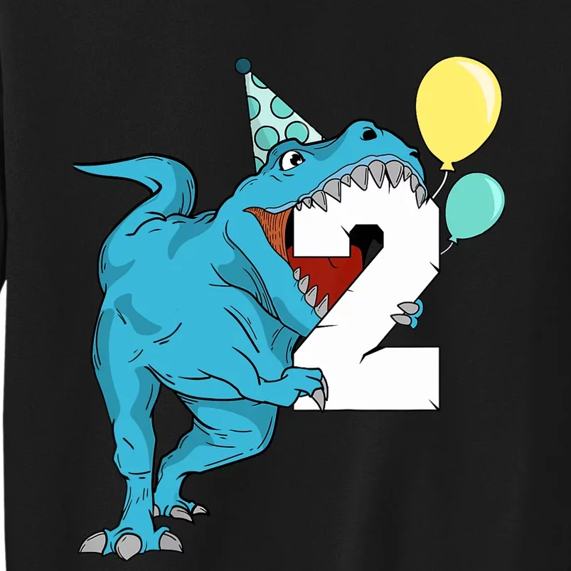 Dinosaur 2nd Birthday Boy T-Rex 2 Two Year Old Tall Sweatshirt